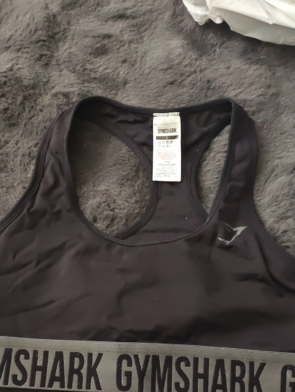 Gymshark Black Racerback Sports Bra with Branded Elastic Band